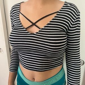 White and Black stripped top
